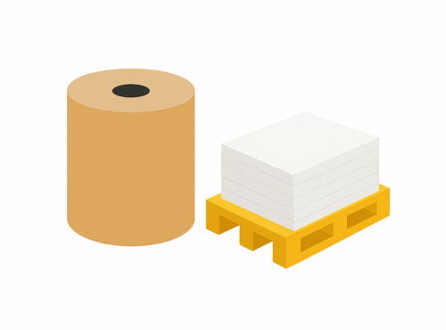Warehouse Paper Roll and Pallet Arrangement